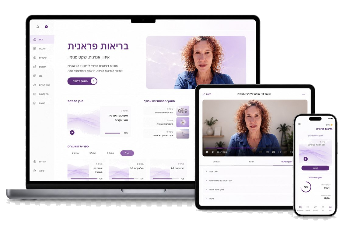 תוכנית בריאות פראנית — פורטל התכנים במחשב, בטאבלט ובטלפון